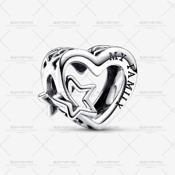 Pandora Openwork Family Heart & Star Charm - Picture 1 of 5